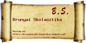 Brunyai Skolasztika névjegykártya